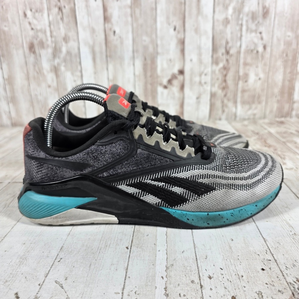 Reebok Nano X2 Womens Cross Training Shoes Black Grey Teal GY2296 Size 8.5